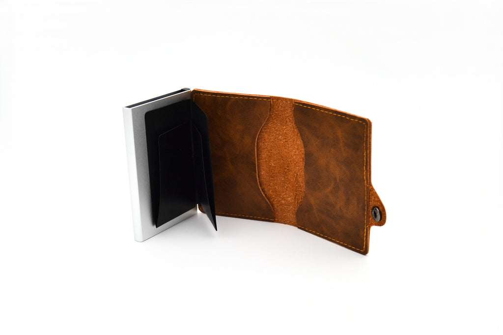 Slim Wallet Leder, Detailansicht Vorderansicht