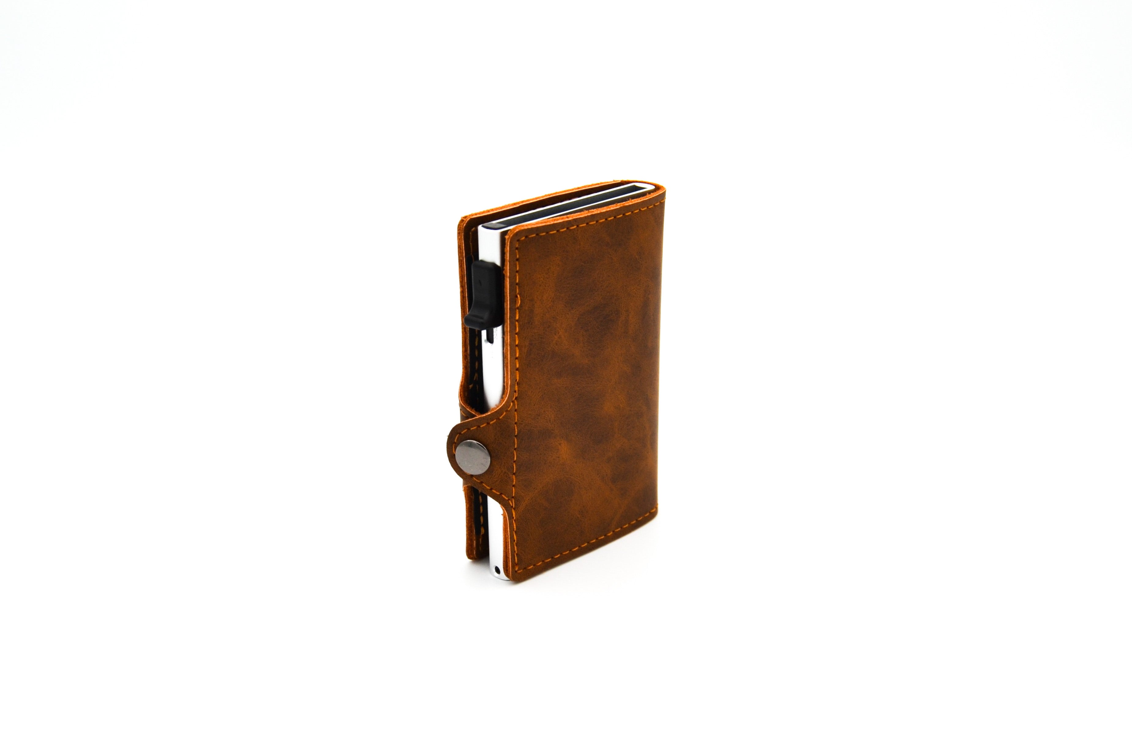 Slim Wallet Leder, Queransicht Hinten Rechts